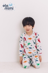 Bộ pijama dài tay Olomimi bé trai Jelly Dinosaur