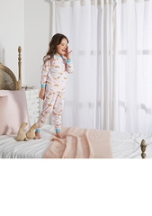 Bộ Pijama dài tay Olomimi bé gái Unicorn World
