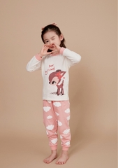 Bộ pijama dài Olomimi bé gái Petit Deer