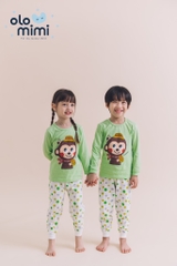 Bộ pijama dài tay Olomimi bé trai/bé gái Yummy Monkey