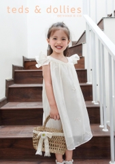 Váy Chloe Dress - Họa tiết nơ in nổi màu Cream - TDS2403