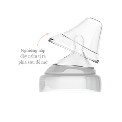 Bộ nắp đậy núm ti và Cổ nối bình sữa Hegen màu Hồng