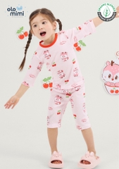Bộ pijama lửng Olomimi bé gái Cherry Bambi