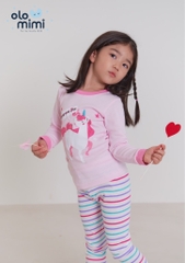 Bộ pijama dài tay Olomimi bé gái Unicorn Dream