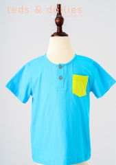 Áo phông pha màu xanh/cốm - TDS2324