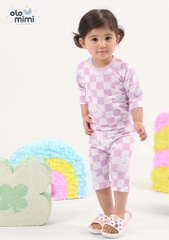 Bộ pijama lửng Olomimi bé trai/bé gái Fom Fom Purple