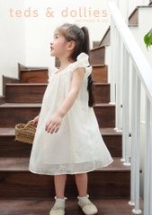 Váy Chloe Dress - Họa tiết nơ in nổi màu Cream - TDS2403