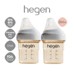 Bình sữa Hegen PPSU 150ml núm ti dành cho bé 0-3 tháng tuổi (Set 2 Bình)