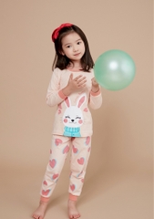 Bộ pijama dài Olomimi bé gái Lovely Bunny