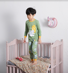 Bộ Pijama dài tay Olomimi bé trai Painting Rhino