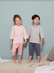 Bộ pijama lửng Olomimi bé gái Stripe Pink
