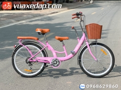 Xe đạp cho mẹ và bé Tekko C250 bánh 24 inch, có 7 tốc độ đạp cực nhẹ