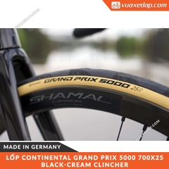 Lốp Continental Grand Prix 5000 700x25 Black-Cream clincher (Made in Germany)