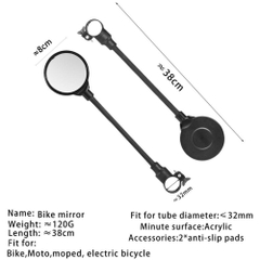 Gương Xe Đạp Xoay 360 Độ Cổ Cao 37,5cm