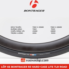 Lốp xe Bontrager R3 Hard-Case Lite TLR Road (MADE IN TAIWAN)