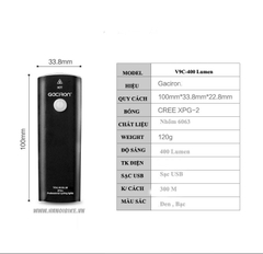 Đèn xe đạp Gaciron 400 Lumen siêu sáng, sạc USB, chống nước