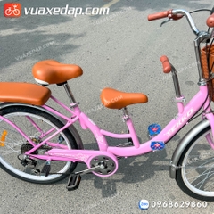 Xe đạp cho mẹ và bé Tekko C250 bánh 24 inch, có 7 tốc độ đạp cực nhẹ