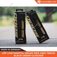 Lốp Continental Grand Prix 5000 700x25 Black-Cream clincher (Made in Germany)