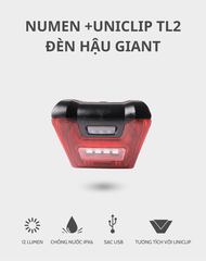 Đèn hậu gắn yên GIANT NUMEN + UNICLIP TL2 cho các loại yên xe đạp Giant Approach, Giant Feet, Giant Contact