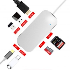 Bộ HUB TYPE-C chia cổng USB 3.0, HDMI, thẻ nhớ