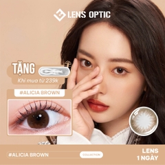 Kính Áp Tròng 1 Ngày Alicia Brown Clalen Iris – Lens Nâu Tự Nhiên Cho Mắt Cận