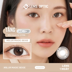 Kính Áp Tròng LENSGRAPHY 1 Ngày màu Blur Beige, Lens Tự Nhiên Cho Mắt Cận