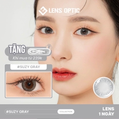Kính áp tròng 1 ngày Suzy Gray Clalen Iris, Lens mắt màu xám có độ cận