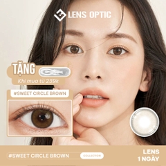 Kính áp tròng Lensgraphy 1 ngày màu Sweet Circle Brown, lens nâu tự nhiên, êm nhẹ