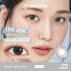Kính áp tròng LENSGRAPHY 1 ngày Màu Sweet circle Gray, lens xám tự nhiên, đeo êm