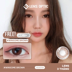 Kính áp tròng Freshkon Alluring 3 tháng màu Winsome Brown, lens nâu có độ cận