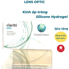 Kính áp tròng trong suốt Clariti Elite dùng 1 tháng, lens không màu có độ cho mắt cận- Lens Optic