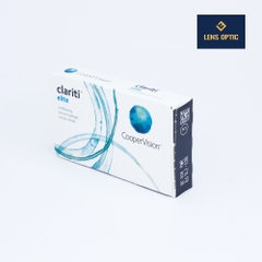 Kính áp tròng trong suốt Clariti Elite dùng 1 tháng, lens không màu có độ cho mắt cận- Lens Optic