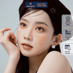 Kính áp tròng 6 tháng Blur Brown , lens màu nâu có độ cận