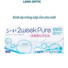 [1 HỘP] Kính áp tròng SEED dùng 2 tuần không màu -2 Week Pure, lens mắt trong suốt có độ cận-Lens Optic