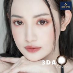 Lens Mắt Màu Nâu Choco 3DA 14.0mm 6 tháng, kính áp tròng có độ cận -0.00 > -8.00