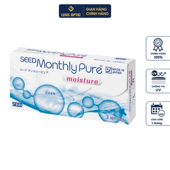 Kính áp tròng 1 tháng không màu - SEED MonthlyPure moisture ( độ -0.50 đến -12.00 )