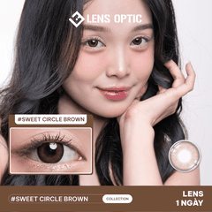 Kính áp tròng Lensgraphy 1 ngày màu Sweet Circle Brown - Lens Optic