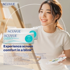 [30 Lens] Kính áp tròng Acuvue Oasys 1Day with Hydraluxe, lens trong suốt dùng 1 ngày - Lens Optic