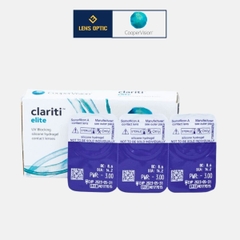 Kính áp tròng trong suốt Clariti Elite dùng 1 tháng, lens không màu có độ cho mắt cận- Lens Optic