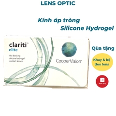 Kính áp tròng trong suốt Clariti Elite dùng 1 tháng, lens không màu có độ cho mắt cận- Lens Optic