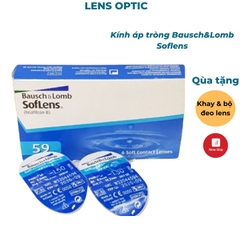 Kính áp tròng Bausch & Lomb 1 tháng không màu, lens trong suốt có độ cận