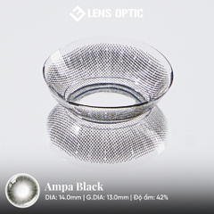 Kính Áp Tròng 6 Tháng Ampa Black 14.0mm, Lens Màu Đen Tự Nhiên, Có Độ Cận -0.00 > -6.00
