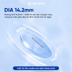 Kính áp tròng Clear 6 tháng, lens trong suốt có độ cận -1.00 đến -10.00 độ