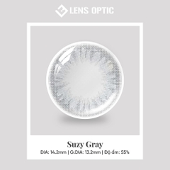 Kính áp tròng 1 ngày Suzy Gray Clalen Iris, Lens mắt màu xám có độ cận