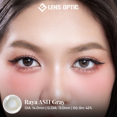 Kính Áp Tròng 1 Tháng RAYA ASH, Lens Xám Khói Tây Cá Tính