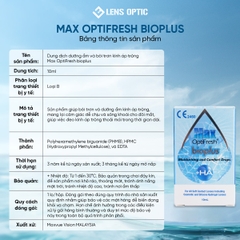 Nước Nhỏ Mắt HA Cao Cấp Cho Mắt Khô - Max OptiFresh BioPlus 10ml