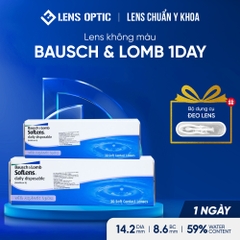 Kính áp tròng 1 ngày không màu Bausch Lomb , lens trong suốt có độ cận