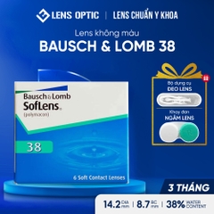 Kính áp tròng 3 tháng không màu Bausch Lomb, lens trong suốt dành cho mắt cận
