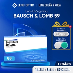 Kính áp tròng Bausch & Lomb 1 tháng không màu, lens trong suốt có độ cận