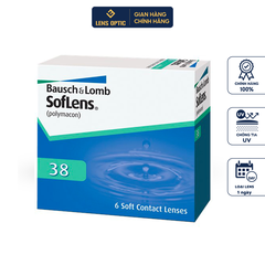 Kính áp tròng Bausch&Lomb dùng 1 tháng không màu, lens mắt trong suốt có độ độ cận - Lens Optic